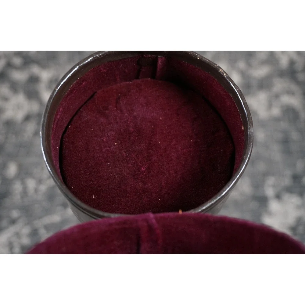 Nikon Nikkor F Brown Leather Hard Lens Case 5 1/4 x‎ 3 1/2 Inch Vintage V29